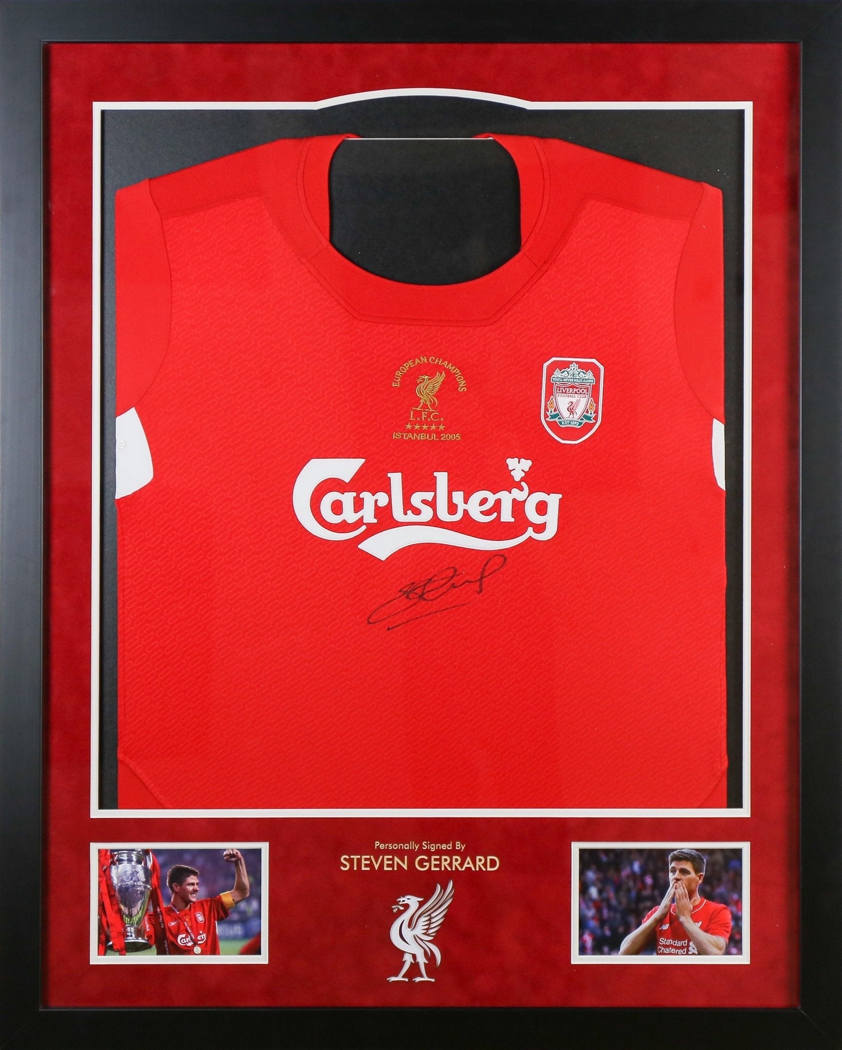 Steven Gerrard Signed Liverpool Shirt Framed Display - Memorabilia Framers Shop